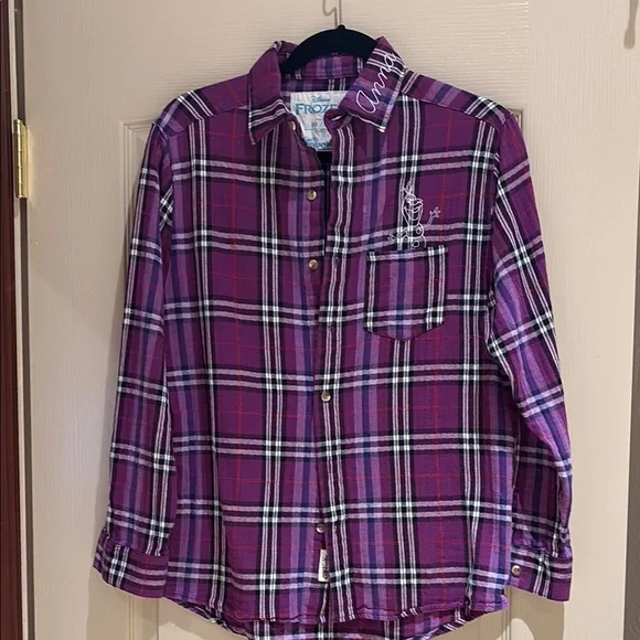 Disney Cakeworthy Purple Plaid Shirt - Picture 2 of 5